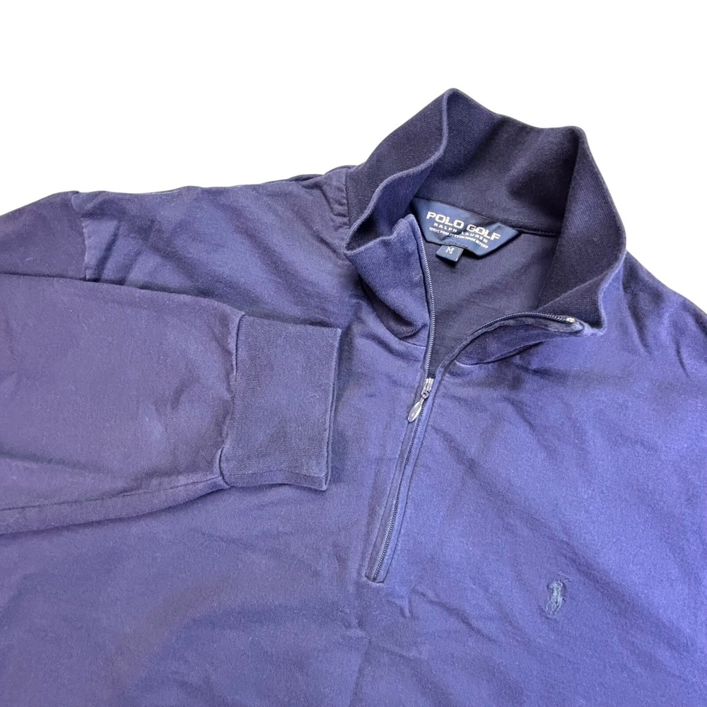 Polo Golf Ralph Lauren Mens Quarter Zip Pullover Sweater Size‎ M Navy Blue